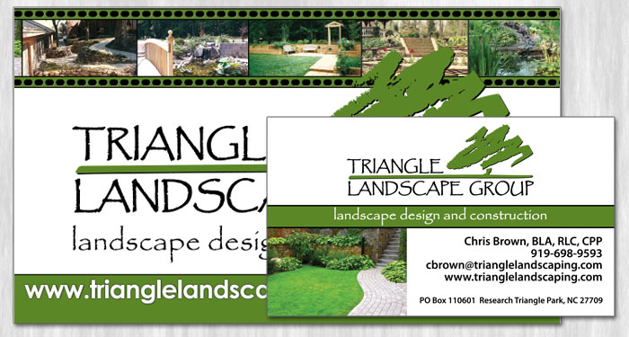 triangle landscape group business card and banner design print